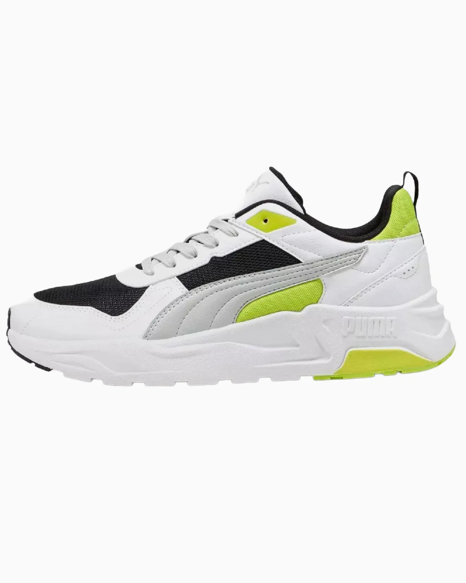 PUMA - SNEAKERS JUNIOR TRINITY 2 LT GS BIANCA, NERA, GRIGIA E GIALLO FLUO NUMERATA 36/39, 403703-13
