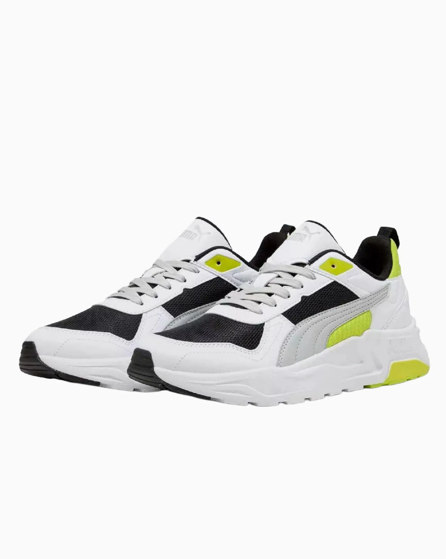 PUMA - SNEAKERS JUNIOR TRINITY 2 LT GS BIANCA, NERA, GRIGIA E GIALLO FLUO NUMERATA 36/39, 403703-13