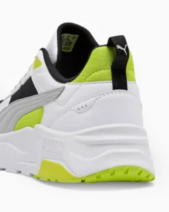 PUMA - SNEAKERS JUNIOR TRINITY 2 LT GS BIANCA, NERA, GRIGIA E GIALLO FLUO NUMERATA 36/39, 403703-13