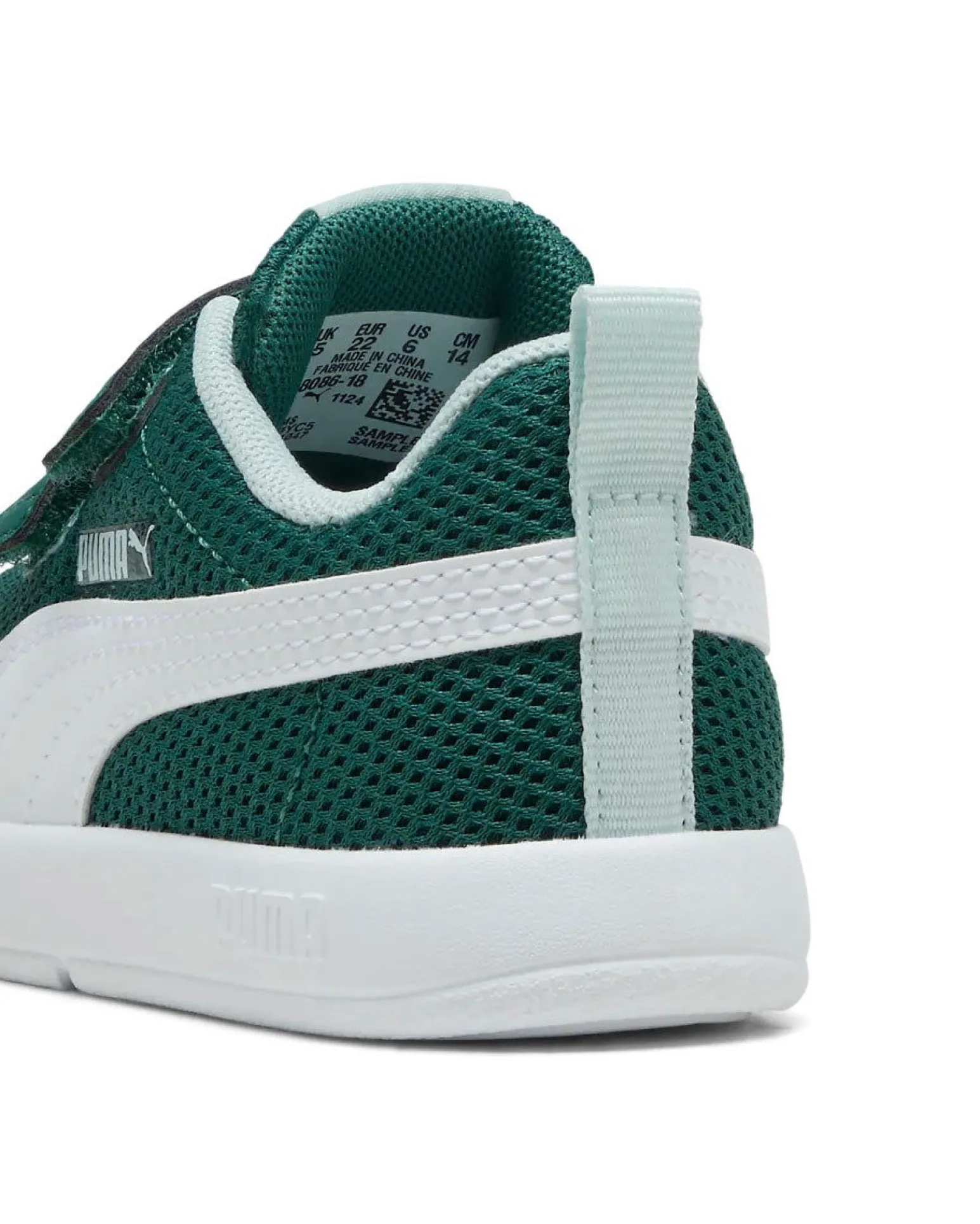 PUMA - SNEAKERS KIDS COURTFLEX V3 MESH TD BIANCA E VERDE DAL 20 AL 23, 398086-18