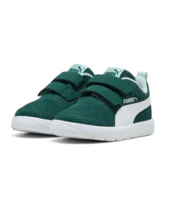 PUMA - SNEAKERS KIDS COURTFLEX V3 MESH TD BIANCA E VERDE DAL 20 AL 23, 398086-18