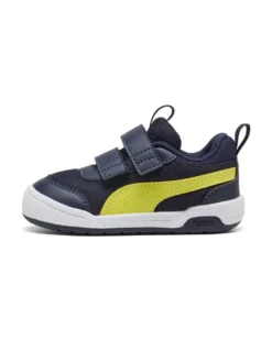 PUMA - SNEAKERS KIDS  MULTIFLEX 2 MESH V TD BLU E GIALLO FLUO, NUMERATA DAL 20 AL 27, 405647-02