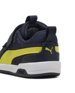 PUMA - SNEAKERS KIDS MULTIFLEX 2 MESH V TD BLU E GIALLO FLUO, NUMERATA DAL 20 AL 27, 405647-02