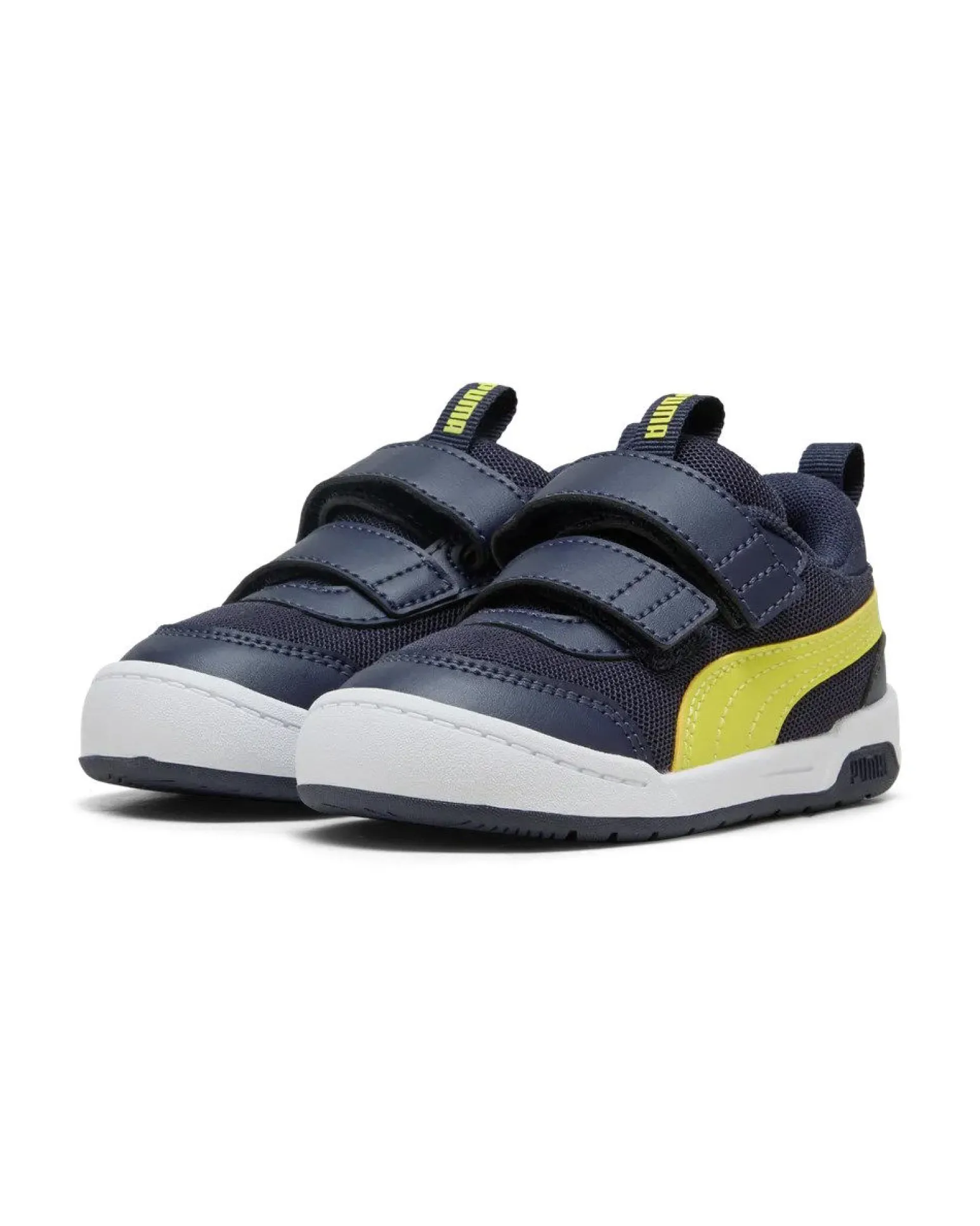 PUMA - SNEAKERS KIDS MULTIFLEX 2 MESH V TD BLU E GIALLO FLUO, NUMERATA DAL 20 AL 27, 405647-02