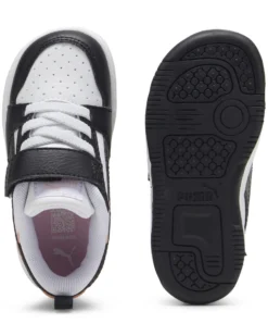 PUMA - SNEAKERS KIDS REBOUND V6 LO AC+TD BIANCHE CON DETTAGLI NERI E ROSA DAL 20 AL 27, 397420-13