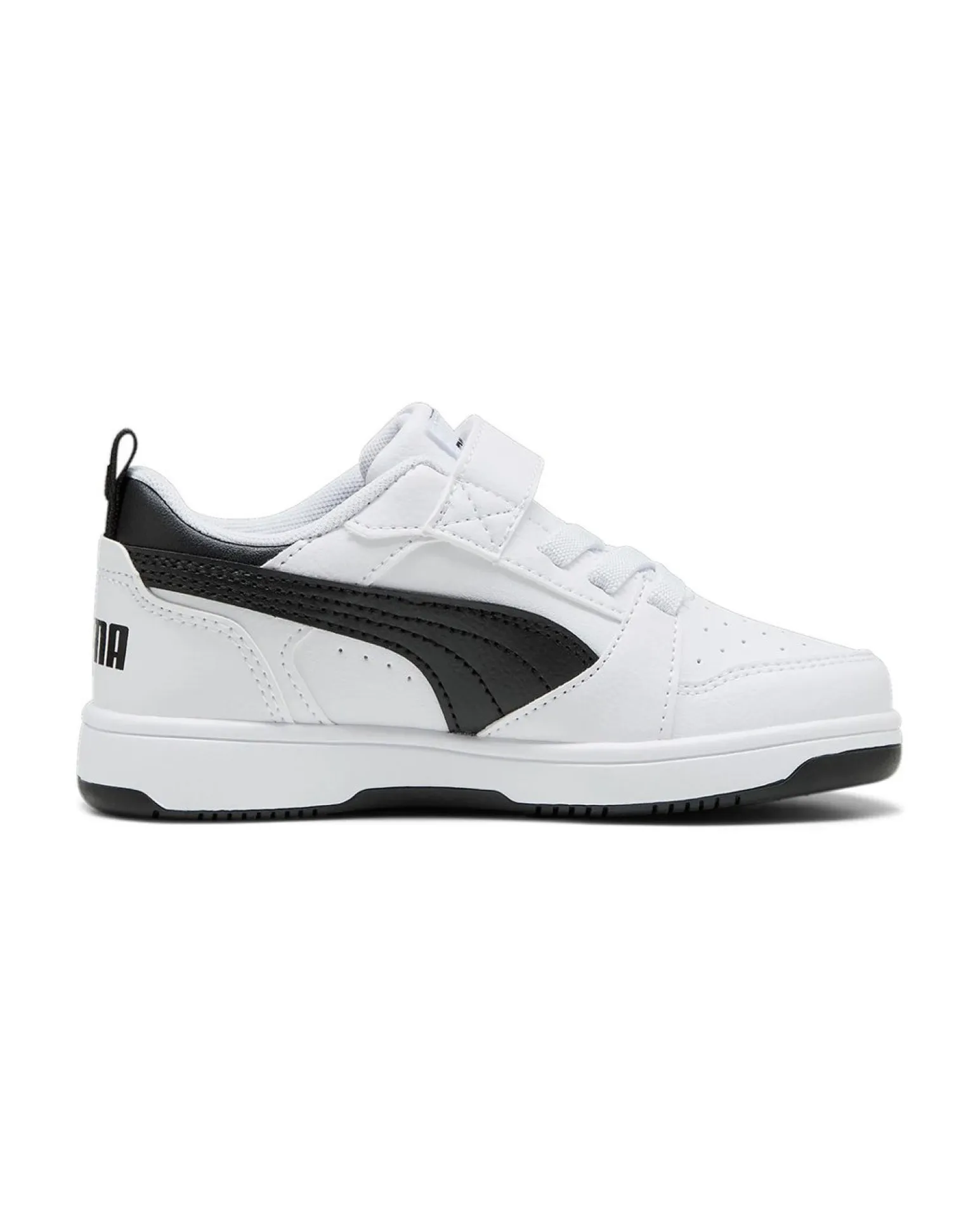 PUMA - SNEAKERS KIDS REBOUND V6 LO BIANCA CON DETTAGLI NERI DAL 28 AL 35, 397419-02