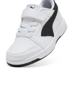 PUMA -  SNEAKERS KIDS REBOUND V6 LO BIANCA CON DETTAGLI NERI DAL 28 AL 35,  397419-02