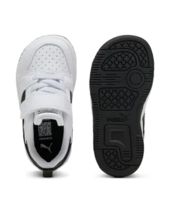 PUMA - SNEAKERS KIDS REBOUND V6 LO AC+TD BIANCHE CON DETTAGLI NERI   DAL 20 AL 27, 397420-02