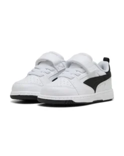 PUMA - SNEAKERS KIDS REBOUND V6 LO AC+TD BIANCHE CON DETTAGLI NERI   DAL 20 AL 27, 397420-02