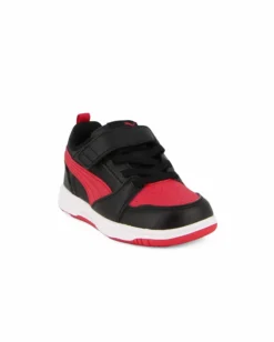 PUMA - SNEAKERS KIDS REBOUND V6 LO AC+TD NERA CON DETTAGLI ROSSI DAL 20 AL 27, 397420-11