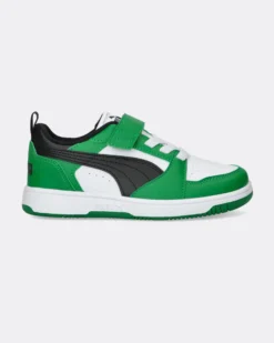 PUMA -  SNEAKERS KIDS REBOUND V6 LO VERDE CON DETTAGLI NERI E BIANCHI DAL 28 AL 35,  397419-05