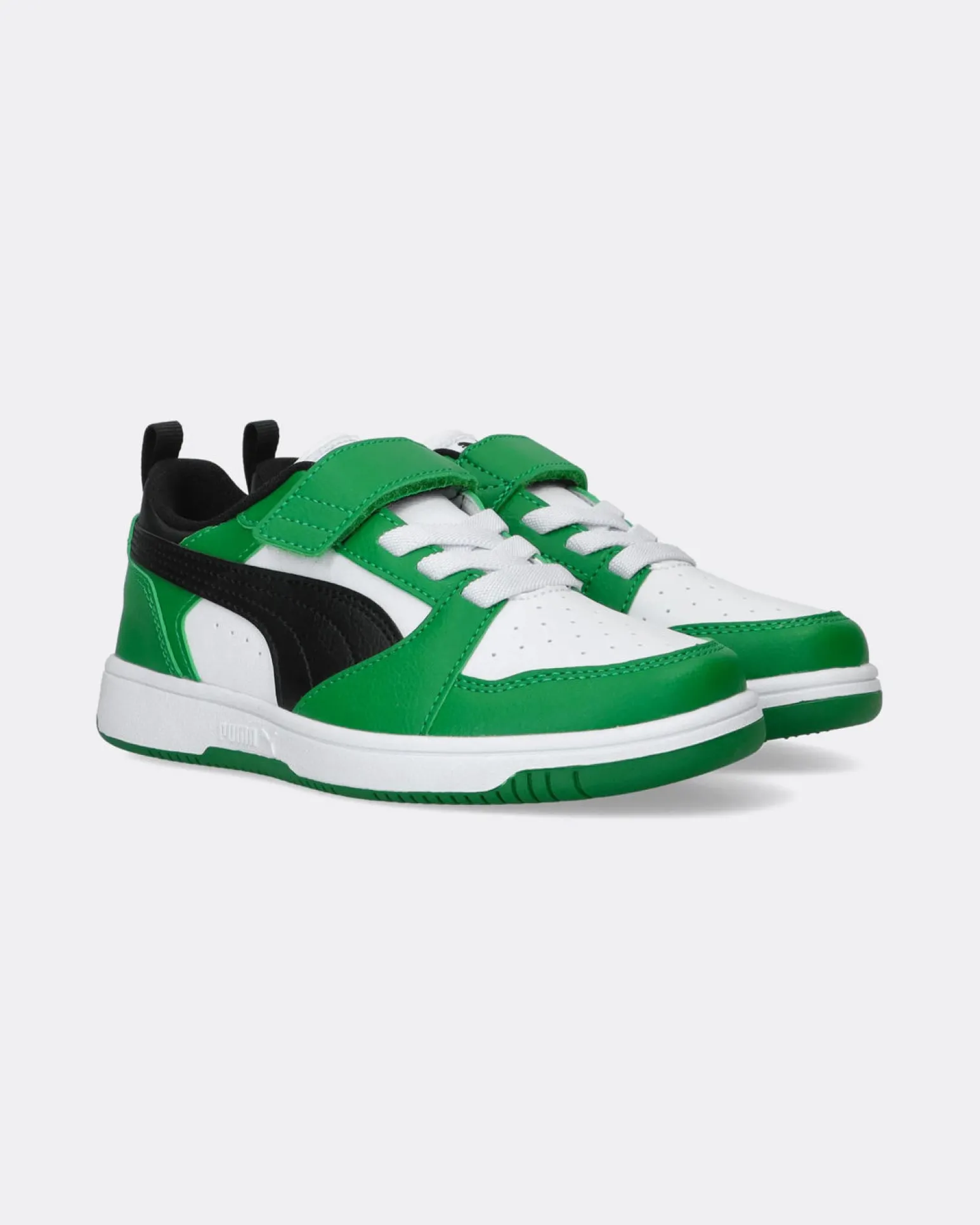 PUMA - SNEAKERS KIDS REBOUND V6 LO VERDE CON DETTAGLI NERI E BIANCHI DAL 28 AL 35, 397419-05