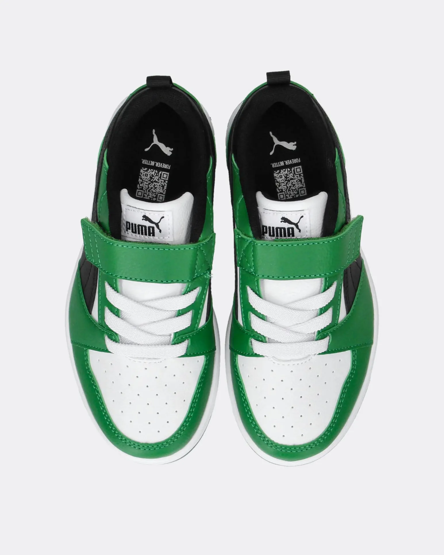 PUMA - SNEAKERS KIDS REBOUND V6 LO VERDE CON DETTAGLI NERI E BIANCHI DAL 28 AL 35, 397419-05