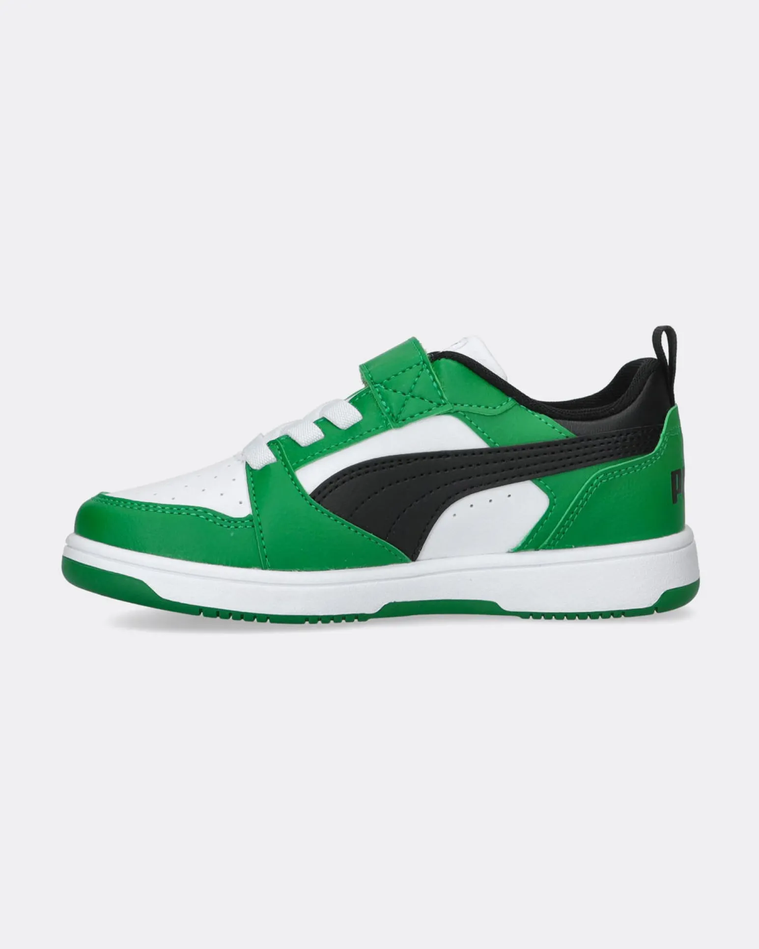 PUMA - SNEAKERS KIDS REBOUND V6 LO VERDE CON DETTAGLI NERI E BIANCHI DAL 28 AL 35, 397419-05