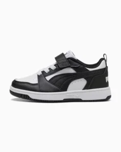 PUMA - SNEAKERS KIDS REBOUND V6 LO NERA CON DETTAGLI BIANCHI DAL 28 AL 35, 397419-01