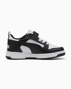 PUMA - SNEAKERS KIDS REBOUND V6 LO NERA CON DETTAGLI BIANCHI DAL 28 AL 35, 397419-01