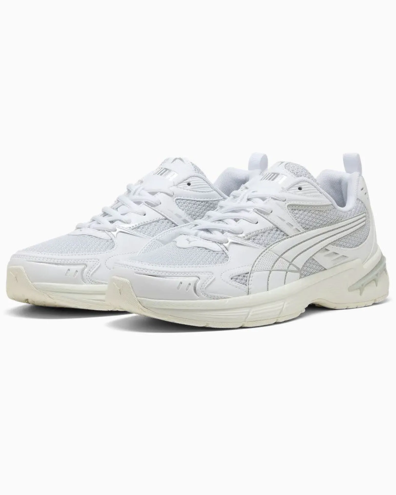 PUMA - SNEAKERS MILENIO TECH 2000 2TONE BIANCHE CON DETTAGLI SILVER E GRIGI DA UOMO, 404914-02
