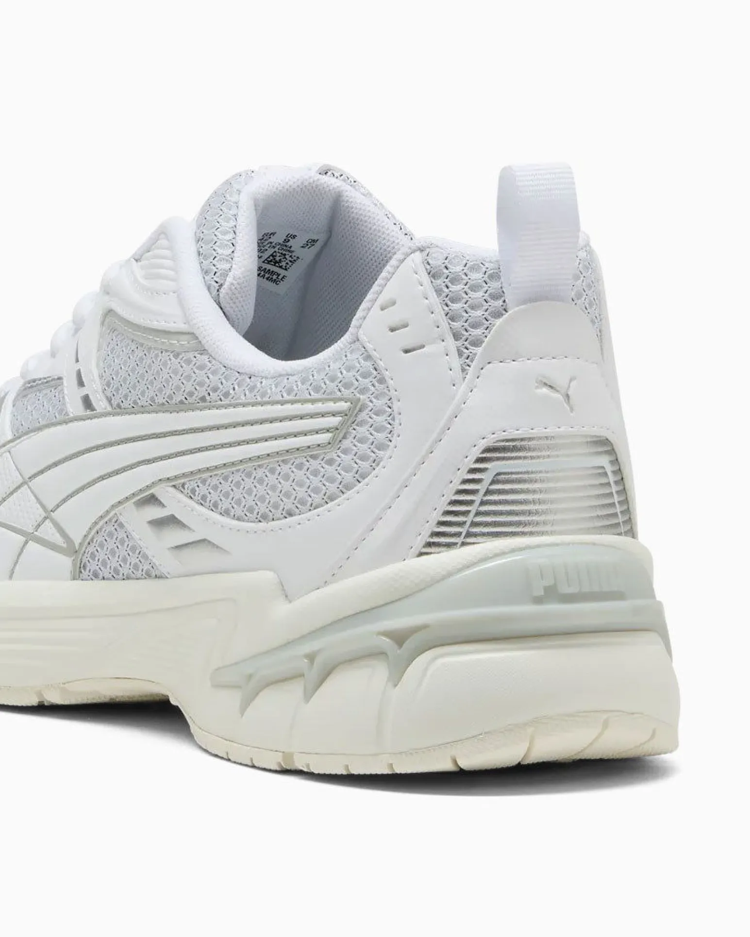 PUMA - SNEAKERS MILENIO TECH 2000 2TONE BIANCHE CON DETTAGLI SILVER E GRIGI DA UOMO, 404914-02