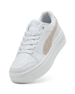 PUMA - SNEAKERS REBOUND FEMME LOW TOPCAT BIANCHE CON DETTAGLI ROSA E BEIGE DA DONNA , 406062-02