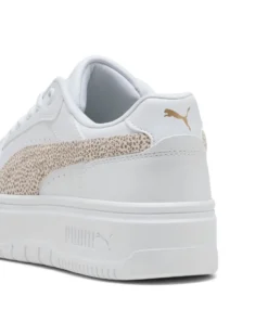 PUMA - SNEAKERS REBOUND FEMME LOW TOPCAT BIANCHE CON DETTAGLI ROSA E BEIGE DA DONNA , 406062-02