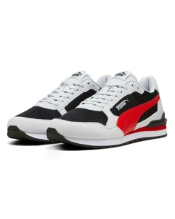 PUMA - SNEAKERS ST ST RUNNER V4 MESH -BIANCA CON DETTAGLI BLU E ROSSI  DA UOMO, 399666-04
