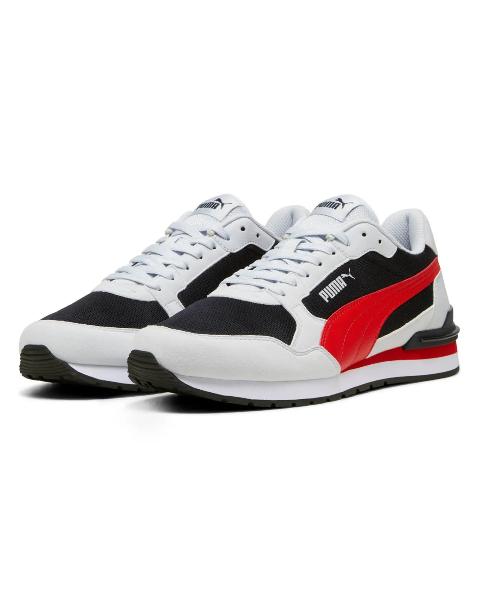 PUMA - SNEAKERS ST ST RUNNER V4 MESH -BIANCA CON DETTAGLI BLU E ROSSI DA UOMO, 399666-04
