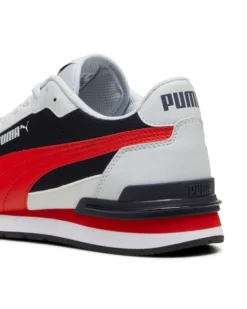 PUMA - SNEAKERS ST ST RUNNER V4 MESH -BIANCA CON DETTAGLI BLU E ROSSI DA UOMO, 399666-04