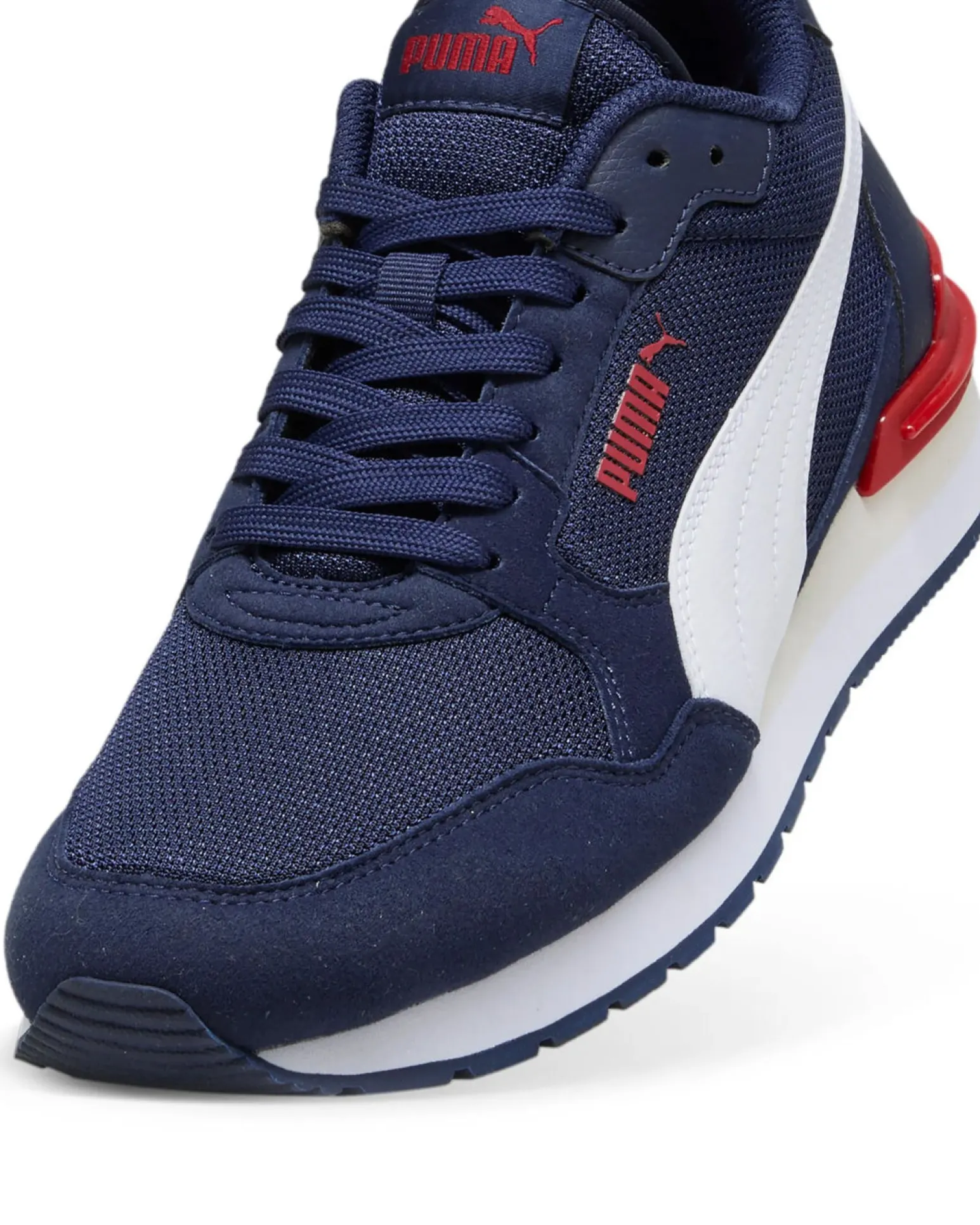 PUMA - SNEAKERS ST ST RUNNER V4 MESH -BLU CON DETTAGLI BIANCHI E ROSSE DA UOMO, 399666-05