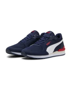 PUMA - SNEAKERS ST ST RUNNER V4 MESH -BLU CON DETTAGLI BIANCHI E ROSSE DA UOMO, 399666-05