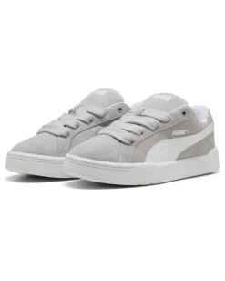 PUMA - SNEAKERS UOMO GRIGIE E BIANCHE PARK L-STYLE EASY SUADE, 400707-02