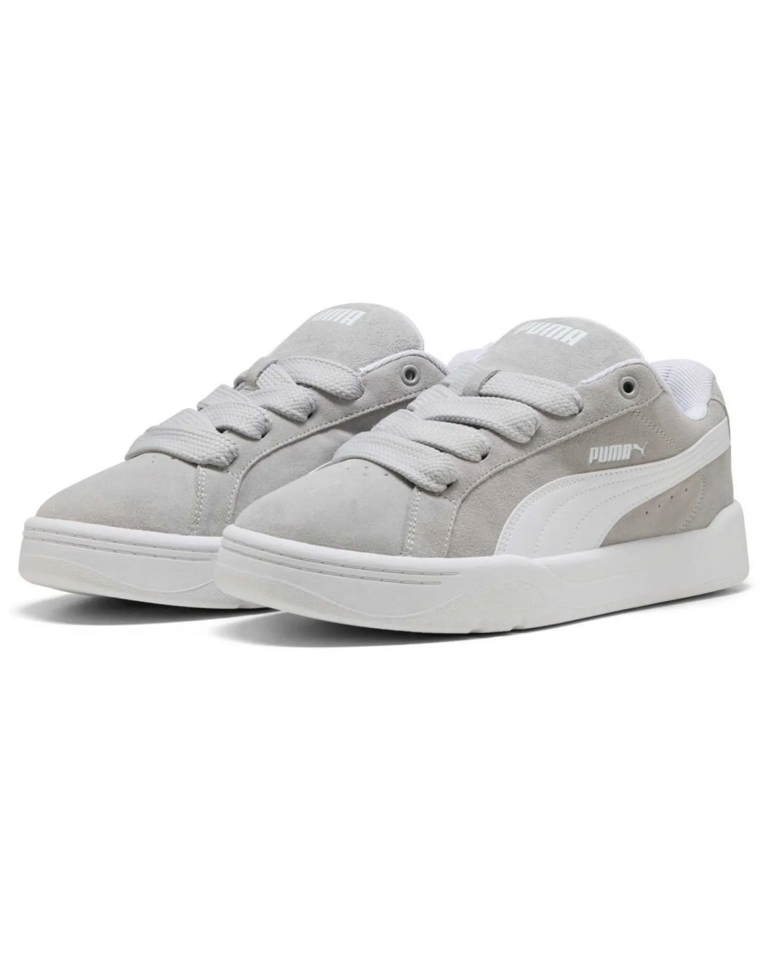 PUMA - SNEAKERS UOMO GRIGIE E BIANCHE PARK L-STYLE EASY SUADE, 400707-02