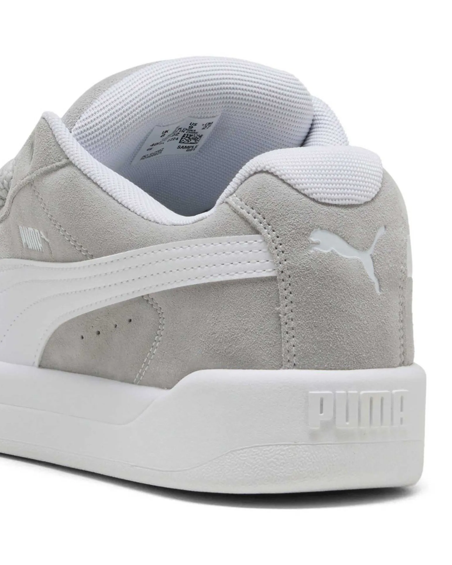 PUMA - SNEAKERS UOMO GRIGIE E BIANCHE PARK L-STYLE EASY SUADE, 400707-02