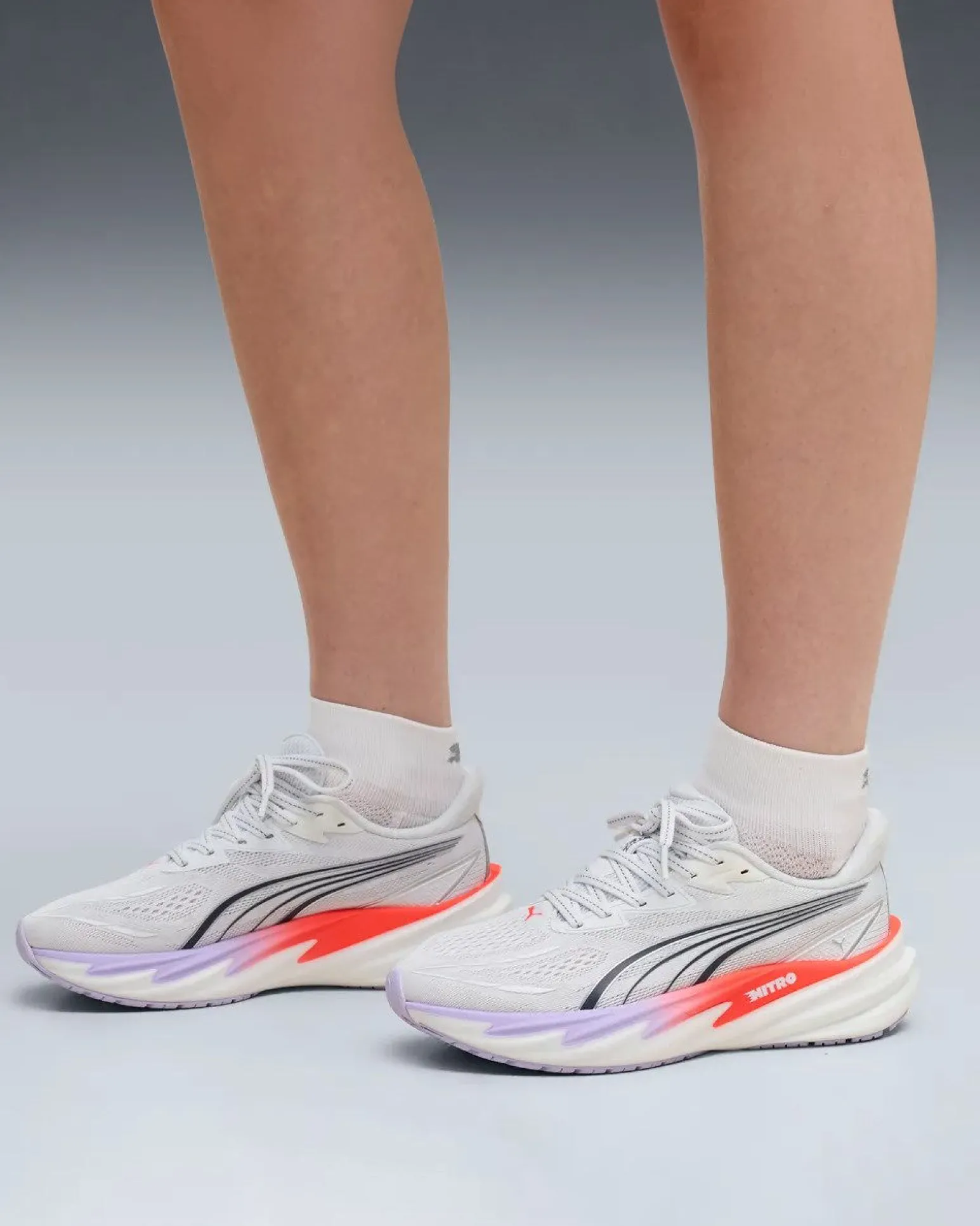 PUMA - SNEAKERS VELOCITY NITRO 5 BIANCHE, LILLA, NERE E ROSSE DA DONNA, 312945-05