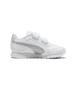 PUMA ST RUNNER V4 SL GLITTER V TD - Sneakers bianca e argento glitter, numerata 20/27  - 401592-01