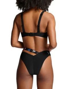 PUMA - Tanga bikini nero con elastico rimovibile