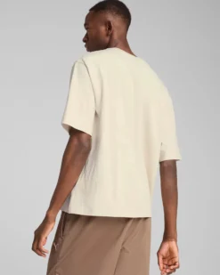 PUMA - T-SHIRT BEIGE WARDROBE ESS BOXY  DA UOMO 629645-87