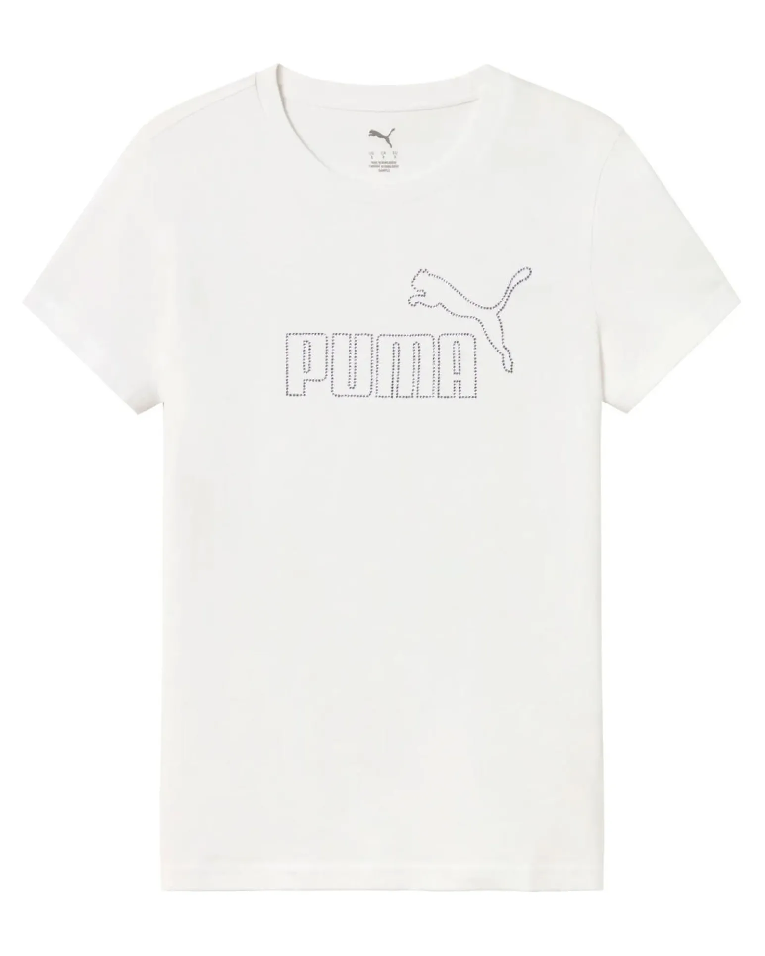 PUMA - T-SHIRT BIANCA ESSENTIAL DA DONNA CON LOGO STRASS 693519-02