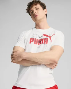 PUMA - T-SHIRT BIANCA ESS LOGO LAB SUMMER TEE DA UOMO - 684671-02