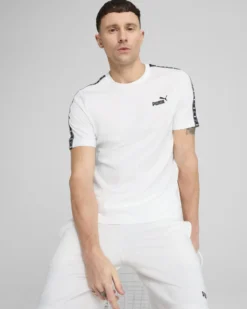 PUMA - T-SHIRT BIANCA ESS TAPE TEE DA UOMO - 684674-02
