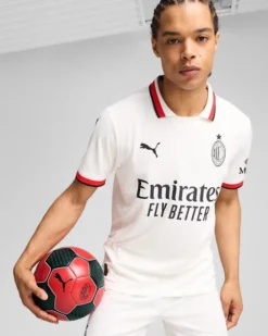 PUMA - T-SHIRT BIANCA/ROSSA E NERA AC MILAN AWAY REPLICA DA UOMO - 775015-02