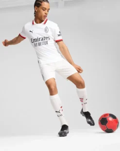 PUMA - T-SHIRT BIANCA/ROSSA E NERA AC MILAN AWAY REPLICA DA UOMO - 775015-02