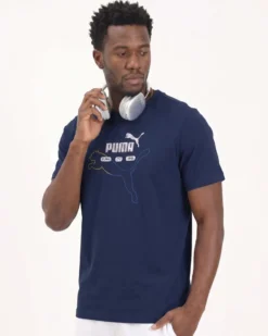 PUMA - T-SHIRT BLU ROYAL ESSENTIAL LOGO LAB SUMMER TEE DA UOMO, 692031-49