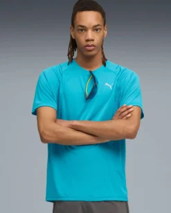 PUMA - T-SHIRT BLU ROYAL RUN VELOCITY TEE (POLY) DA UOMO, 526600-18