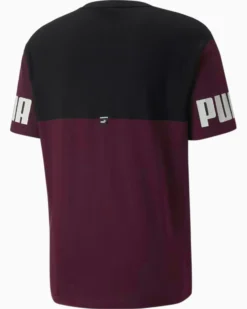 PUMA - T-SHIRT BORDEAUX E NERA POWER COLORBLOCK TEE   DA UOMO 693576-96