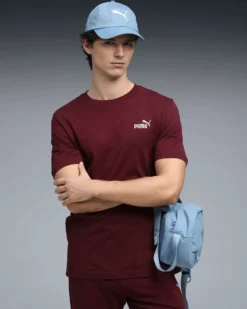 PUMA - T-SHIRT BORDEAUX ESSENTIAL SMALL N.1 DA UOMO, 682535-96