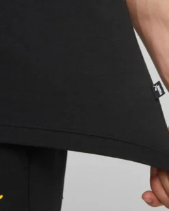 PUMA - T shirt da uomo nera con logo bianco e giallo