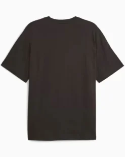 PUMA - T shirt da uomo nera relaxed fit con logo bianco
