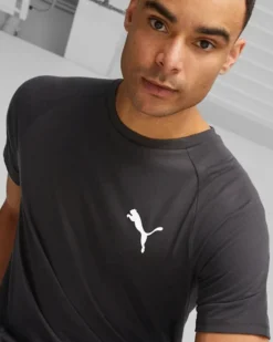 PUMA - T shirt da uomo slim fit nera in tessuto traspirante