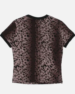 PUMA - T-SHIRT DONNA MEZZA MANICA  LEOPARTATA MARRONE E NERA ESSENTIALS   GRAPHICS LEO LUXE, 634562-01