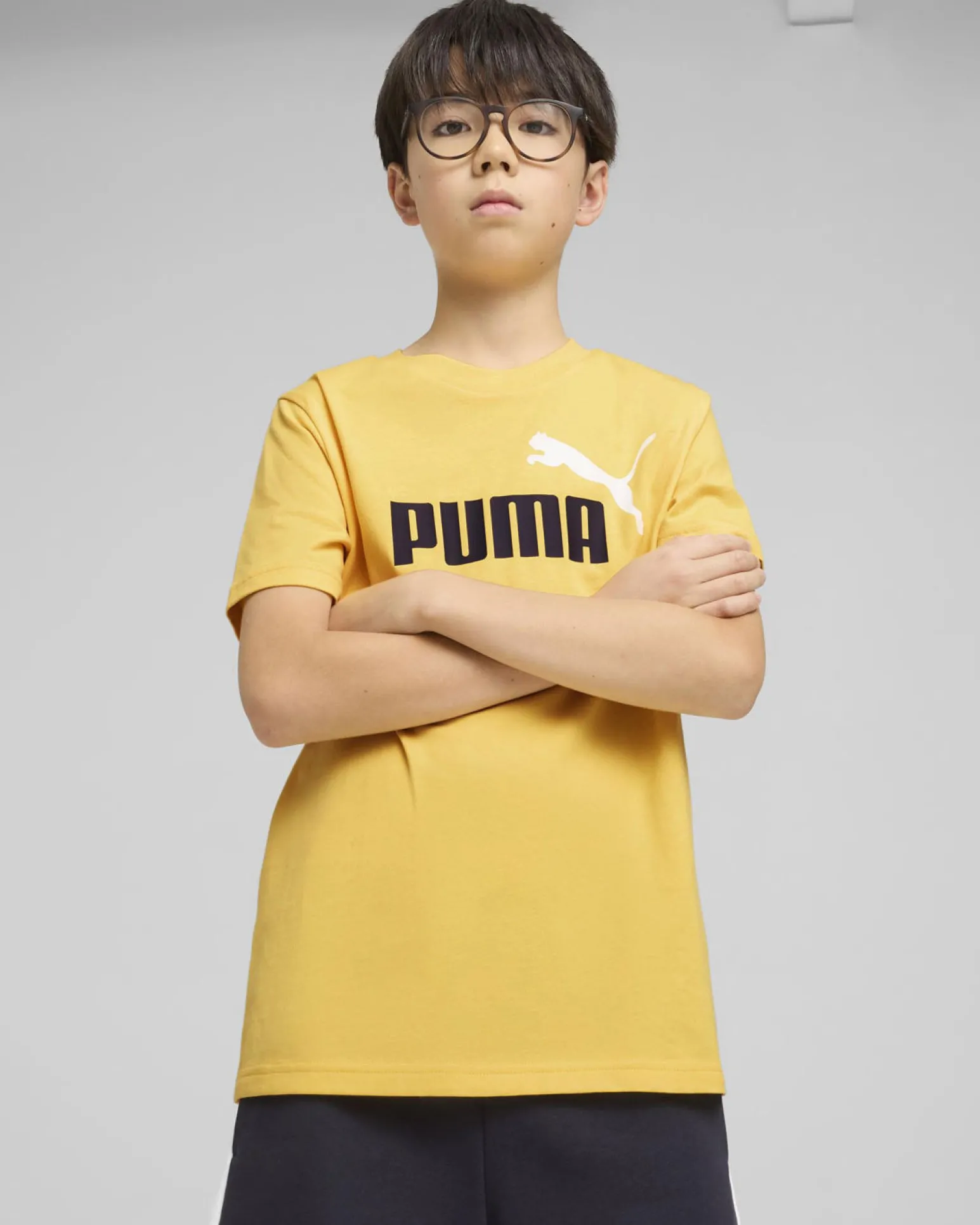 PUMA - T-SHIRT GIALLA ESS 2 COLOR NO.1 LOGO JUNIOR - 685778-55